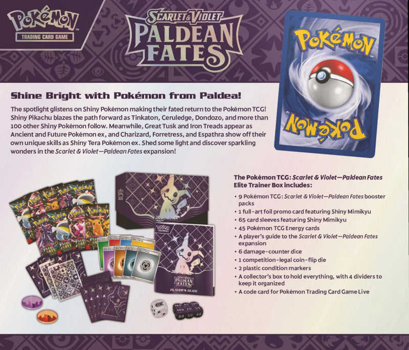 *PRE ORDER* Pokémon TCG Scarlet & Violet 4.5 Paldean Fates Elite Trainer Box