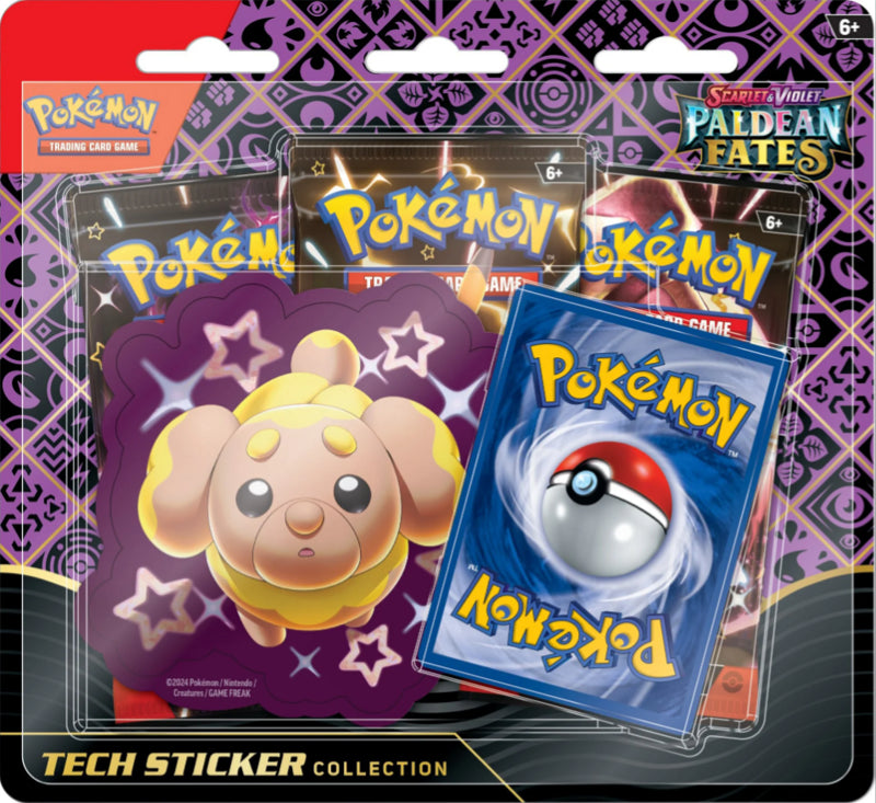 *PRE-ORDER* Pokémon TCG: Scarlet & Violet 4.5 Paldean Fates Tech Sticker Collection – Fidough/Greavard/Maschiff - One at random