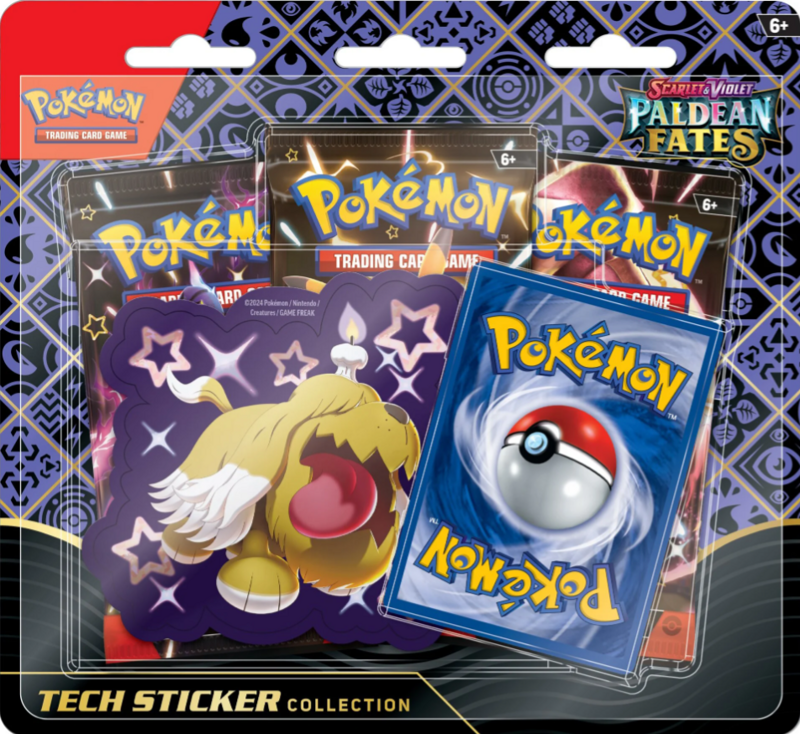 *PRE-ORDER* Pokémon TCG: Scarlet & Violet 4.5 Paldean Fates Tech Sticker Collection – Fidough/Greavard/Maschiff - One at random