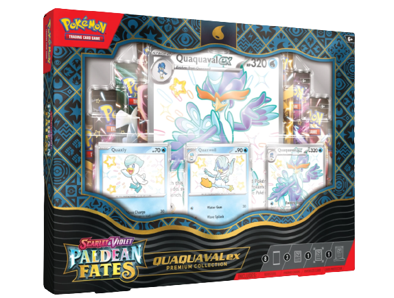 *Pre-order* Pokémon TCG: Scarlet & Violet 4.5 Paldean Fates Premium Collection – Meowscarada/Quaquaval/ Skeledirge