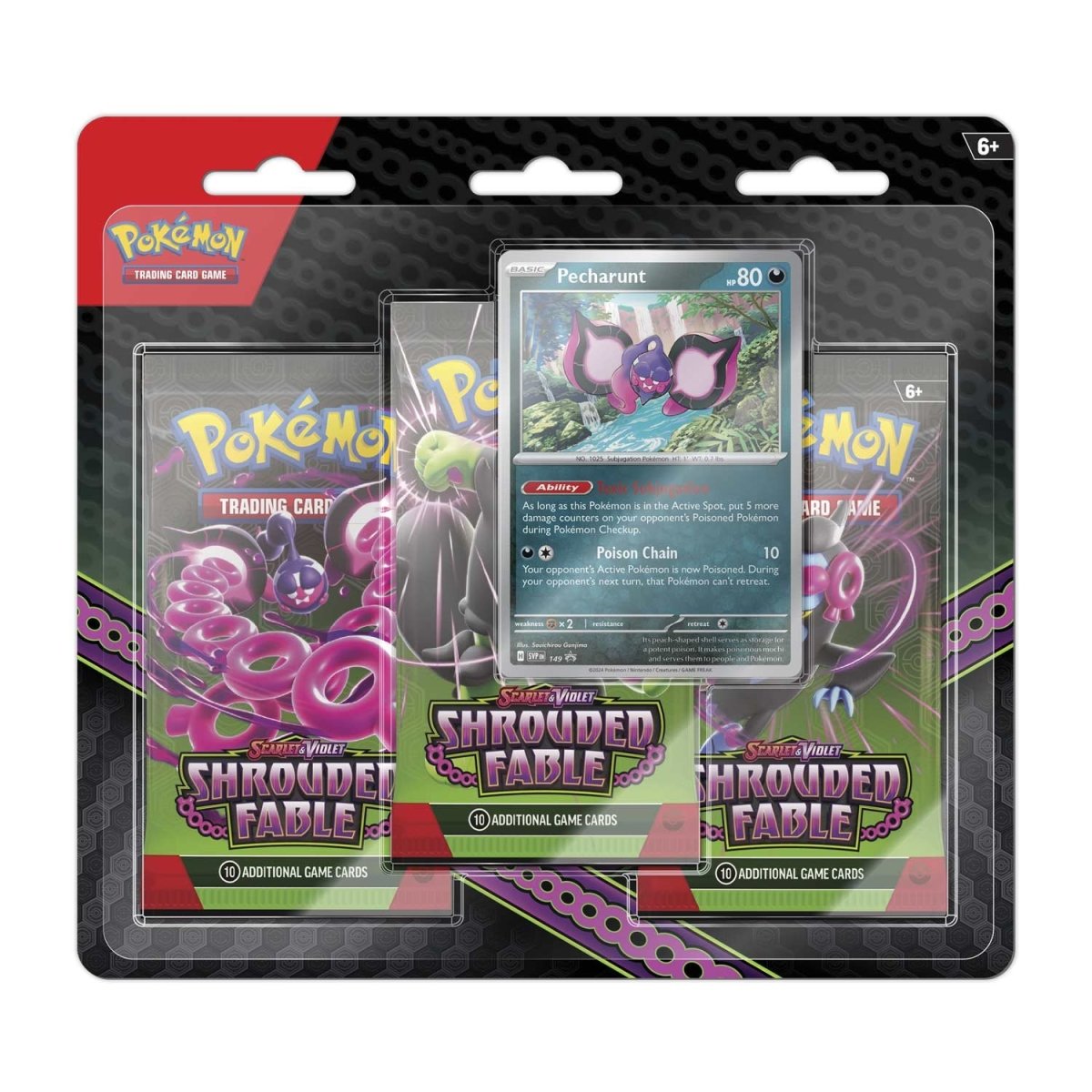 Pokémon TCG: Scarlet & Violet-Shrouded Fable 3 Booster Packs & Pecharunt Promo Card